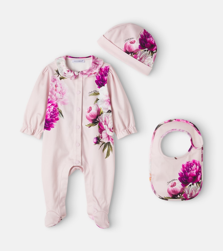 Baby – Set tutina, berretto e bavaglino in cotone
