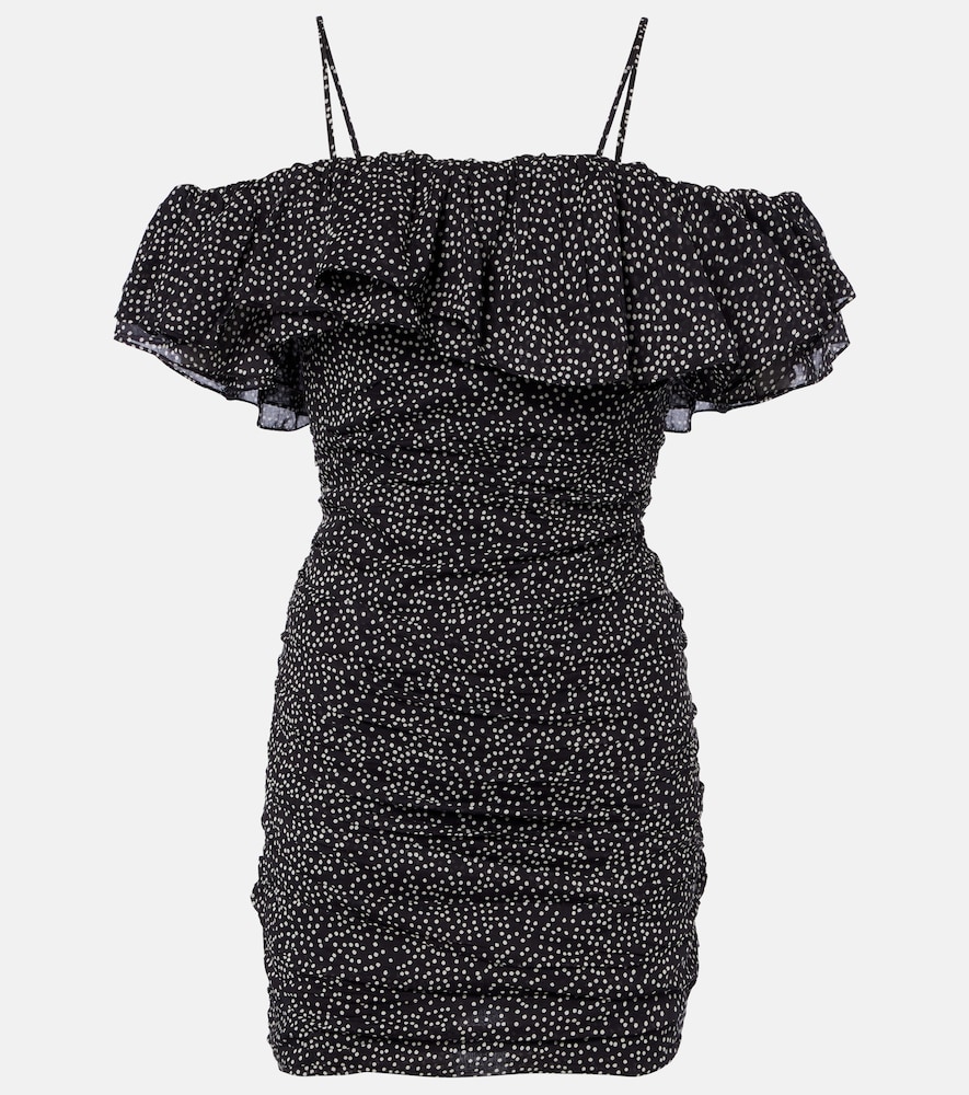 Marant Etoile Davilia draped polka-dot cotton minidress