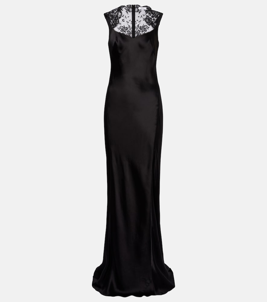 Robe aus Satin mit Spitze