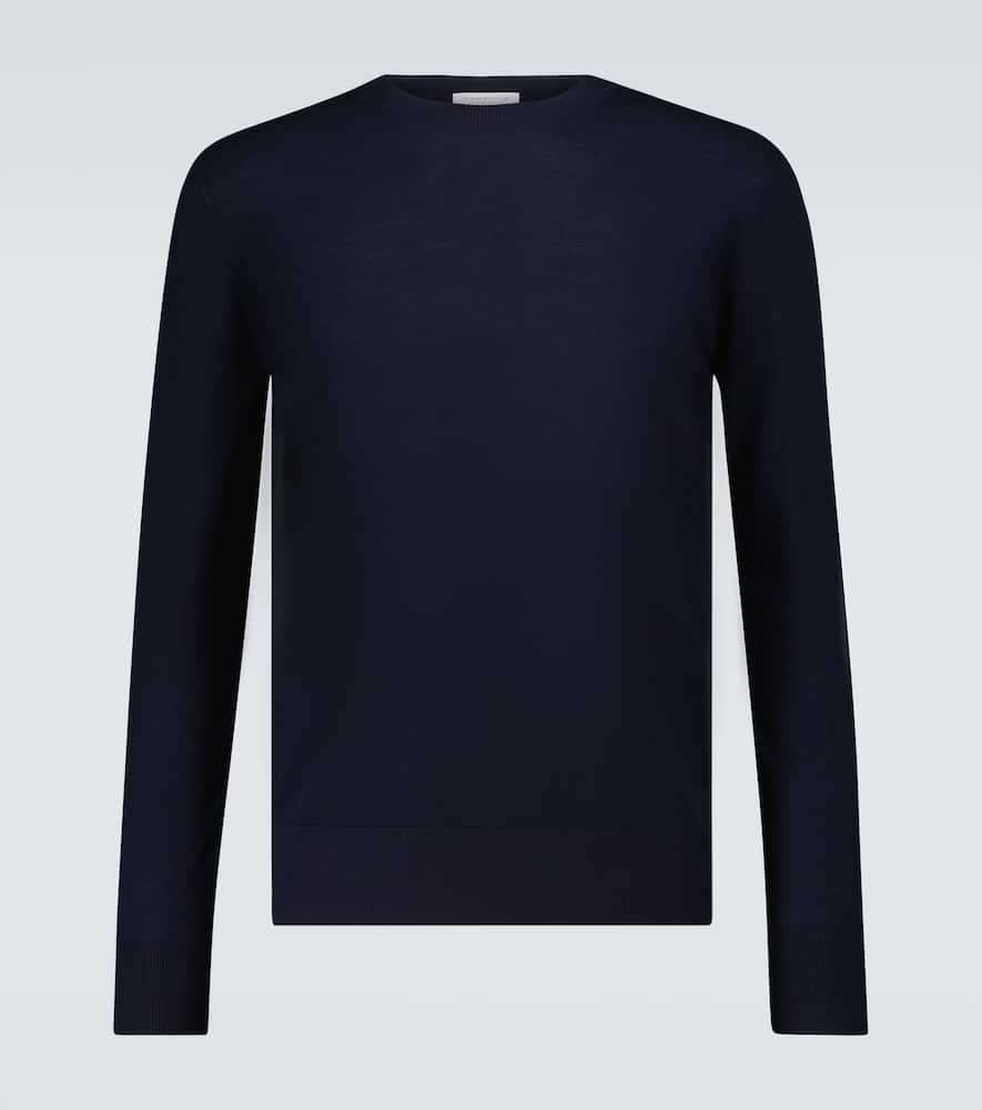 Gabriela Hearst Men's Palco Solid Wool Crew Sweater In Blue