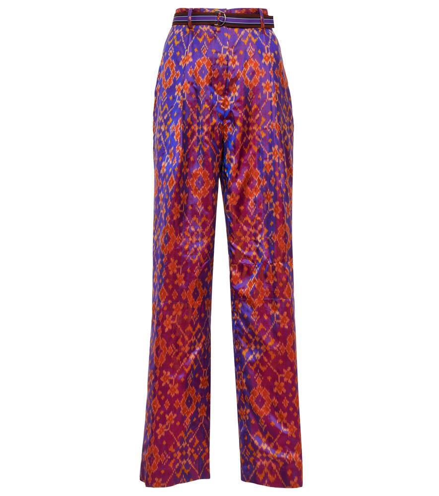 Dries Van Noten High-rise printed silk pants