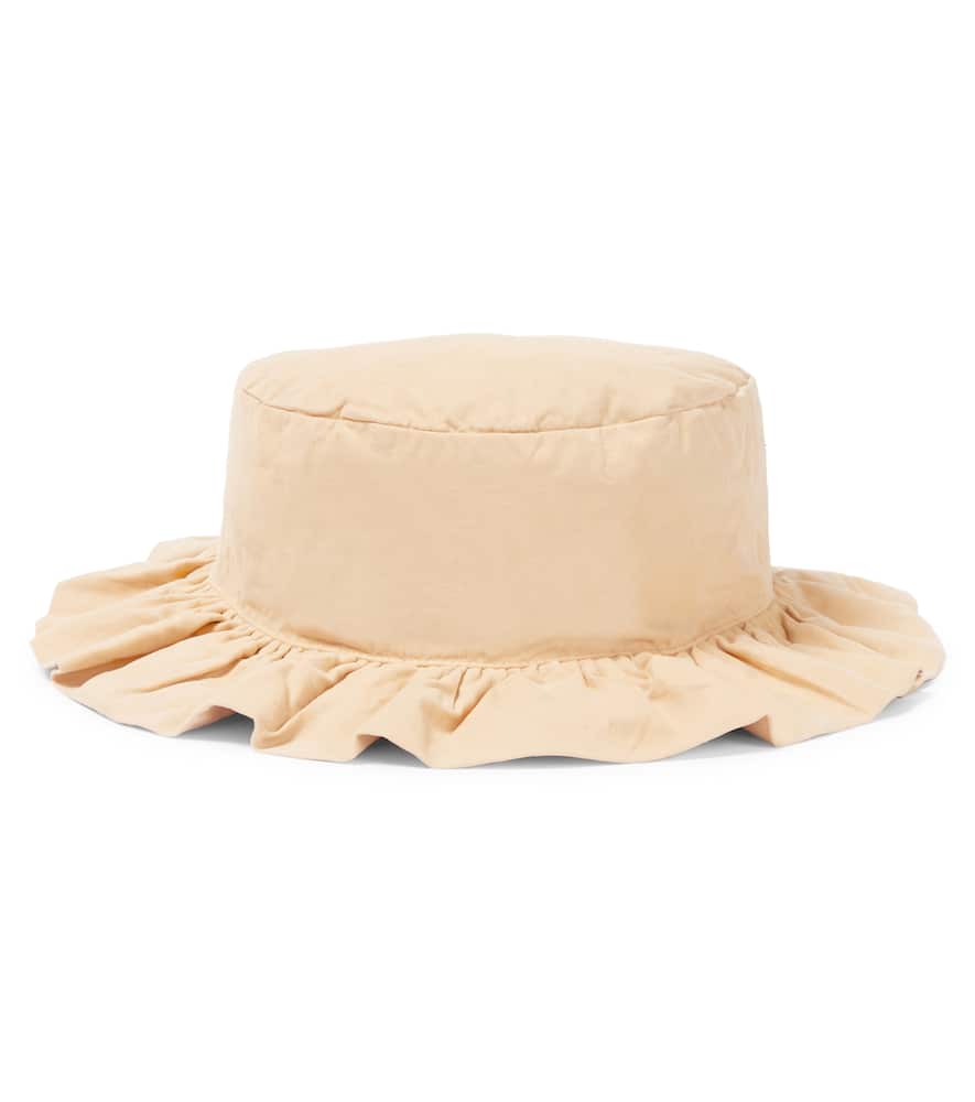 Donsje Kids' Medine Cotton Twill Bucket Hat In Beige