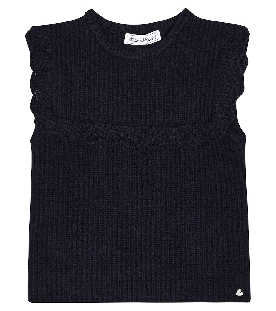 Shop Tartine Et Chocolat Cotton-blend Sweater Vest In Blue