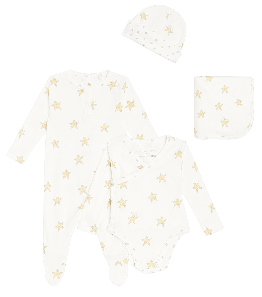 Stella McCartney Kids Baby cotton playsuit, hat, and blanket set　ステラ マッカートニー キッズ ベビー コットン プレイスーツ、帽子、ブランケット セット Stella