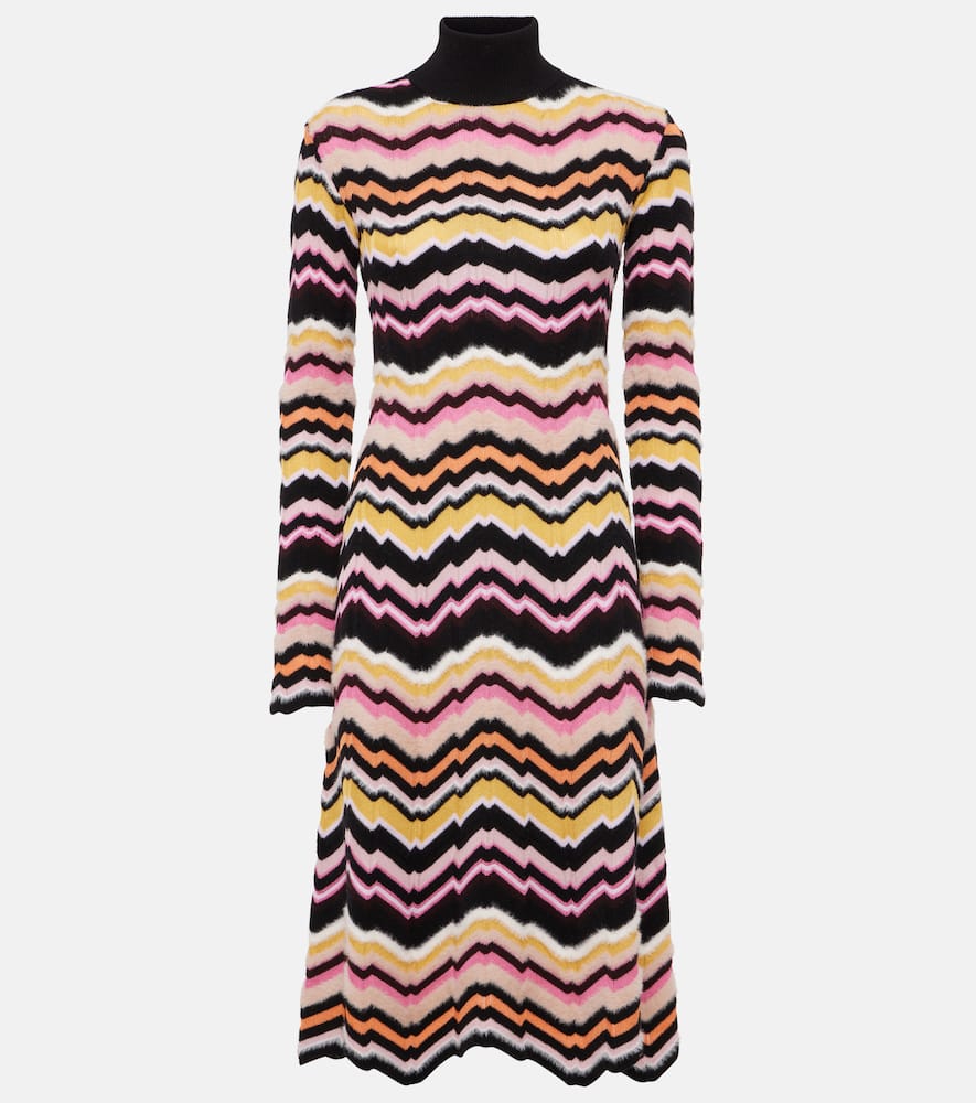 Missoni Kleid Mit Rollkragen Und Intarsienmuster In Multicoloured
