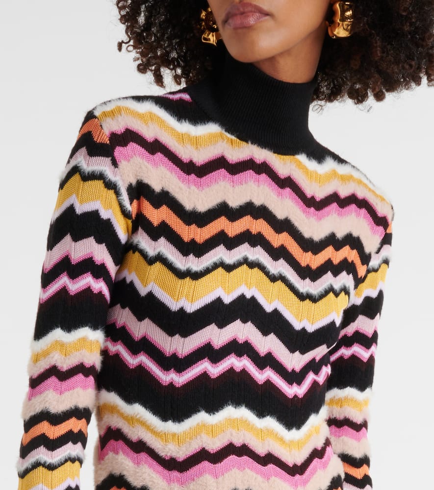 Missoni Kleid Mit Rollkragen Und Intarsienmuster In Multicoloured