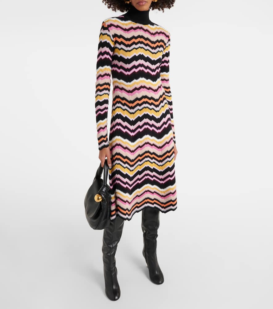 Missoni Kleid Mit Rollkragen Und Intarsienmuster In Multicoloured
