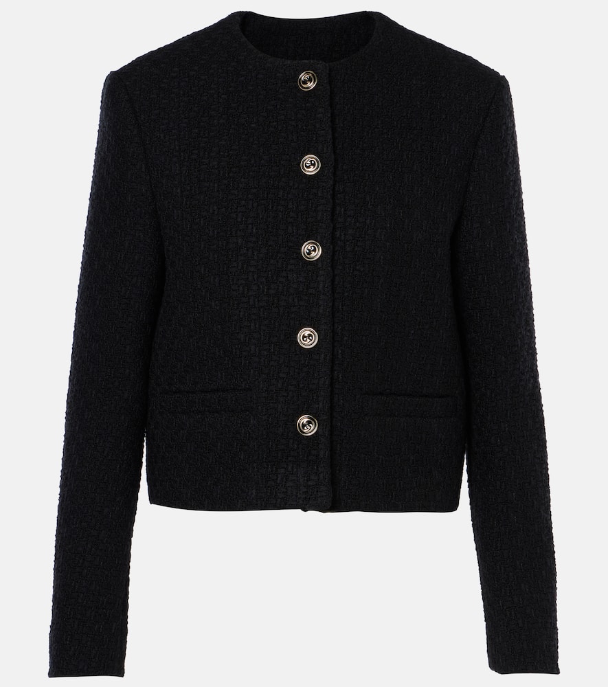 Wool-blend tweed jacket
