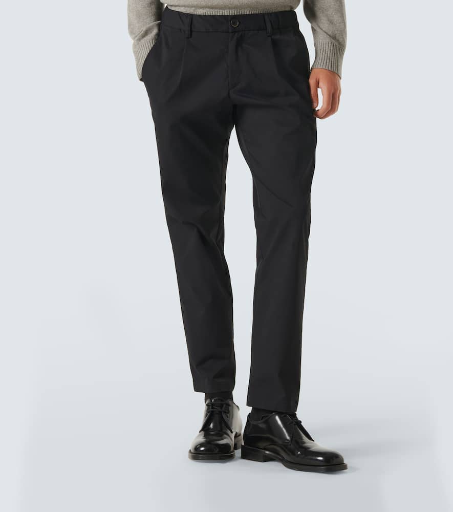 Herno Twill Slim Pants In Nero