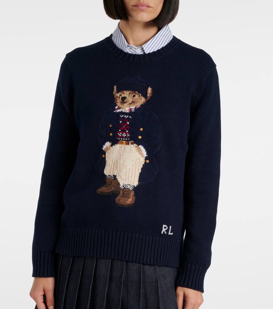 Polo Ralph Lauren Polo Bear Cotton Sweater In Blue