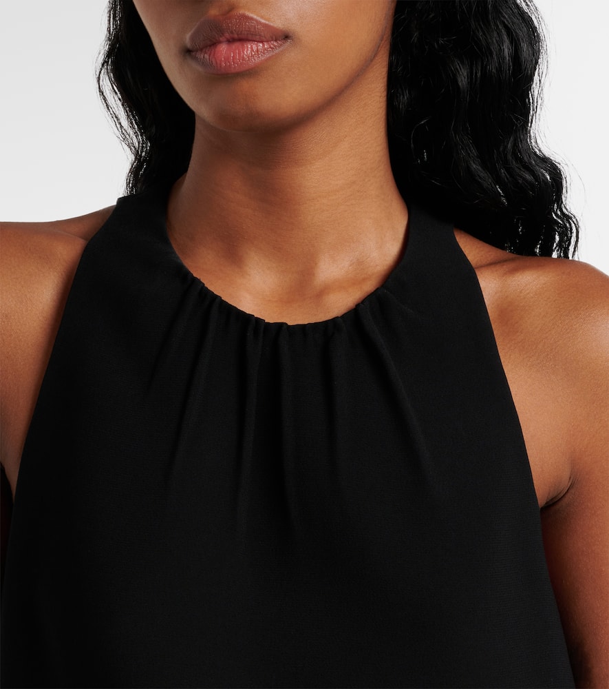 Prada Feather-trimmed Minidress In Schwarz
