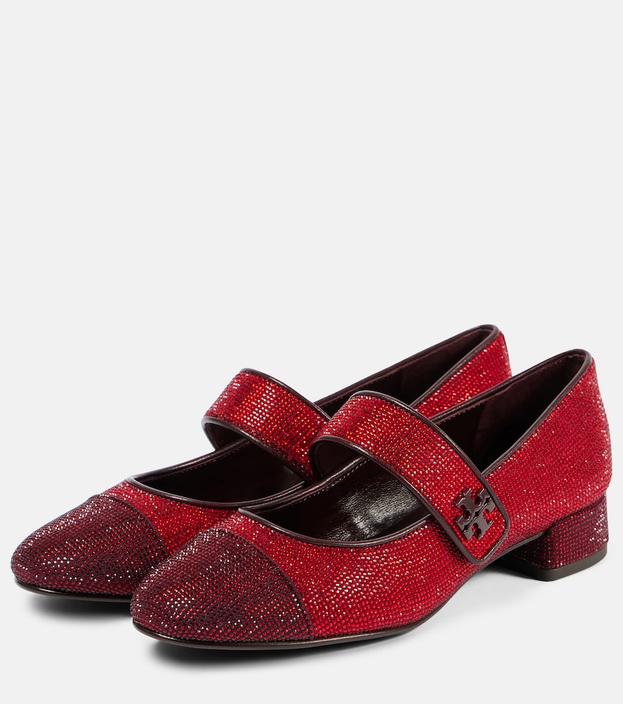  Tory Burch Tory Burch Embellished Leather Mary Jane Pumps 