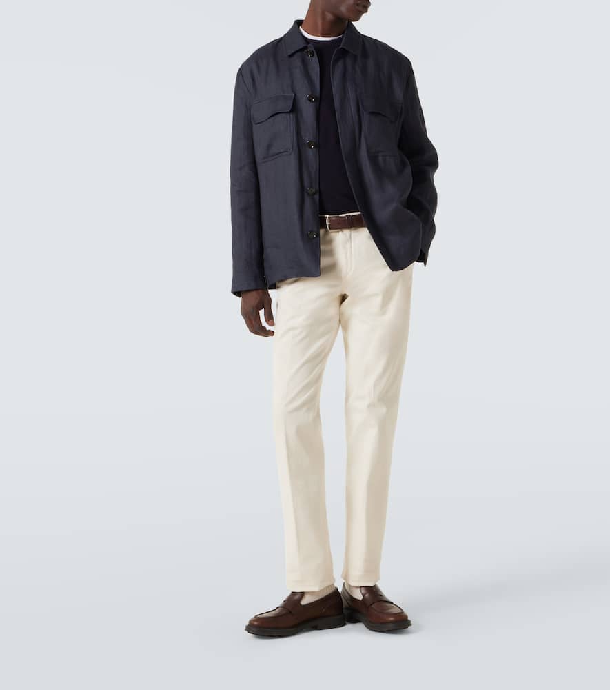 Shop Loro Piana Walkery Cotton And Silk Sweater In Blue