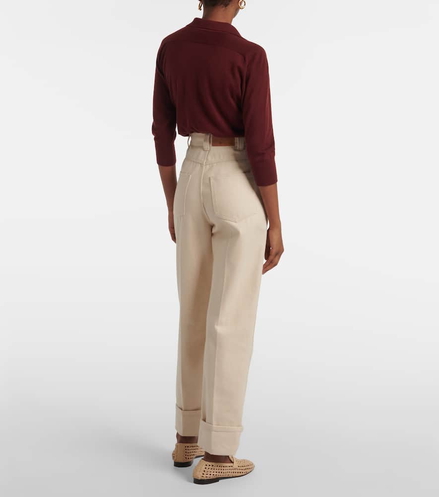 Loro Piana Garey High-rise Straight Jeans In Beige