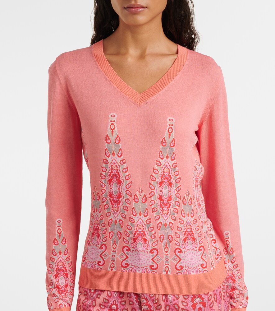 Etro Printed Sweater In Pink