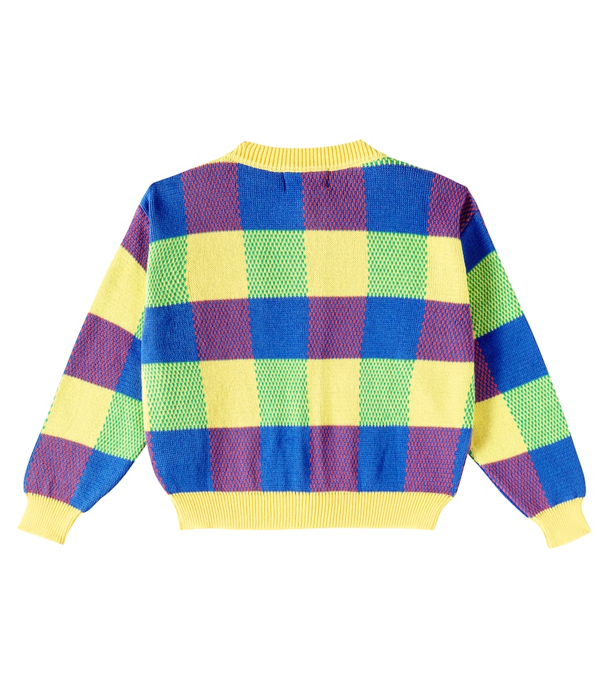 Bobo Choses Vichy Cotton Jacquard Cardigan In Multicoloured