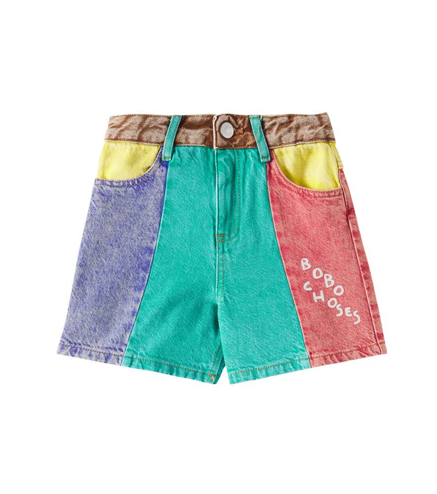 Bobo Choses Colorblocked Denim Shorts In Multicoloured
