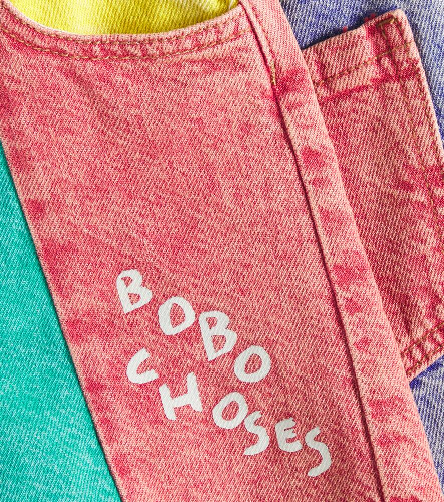 Bobo Choses Colorblocked Denim Shorts In Multicoloured