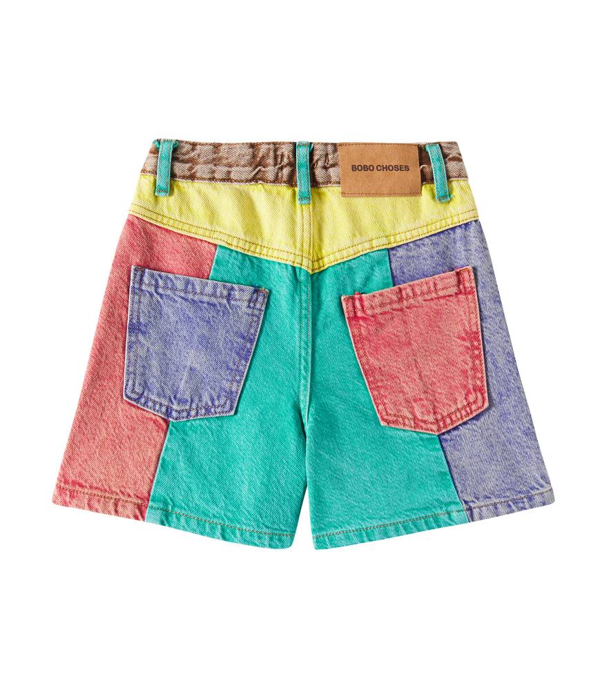 Bobo Choses Colorblocked Denim Shorts In Multicoloured