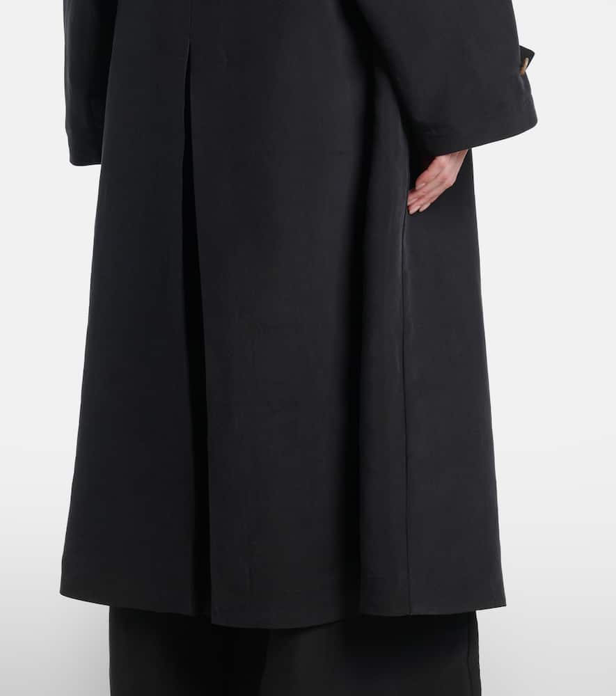 The Row Ryo Beled Long Silk Trench Coat In Black