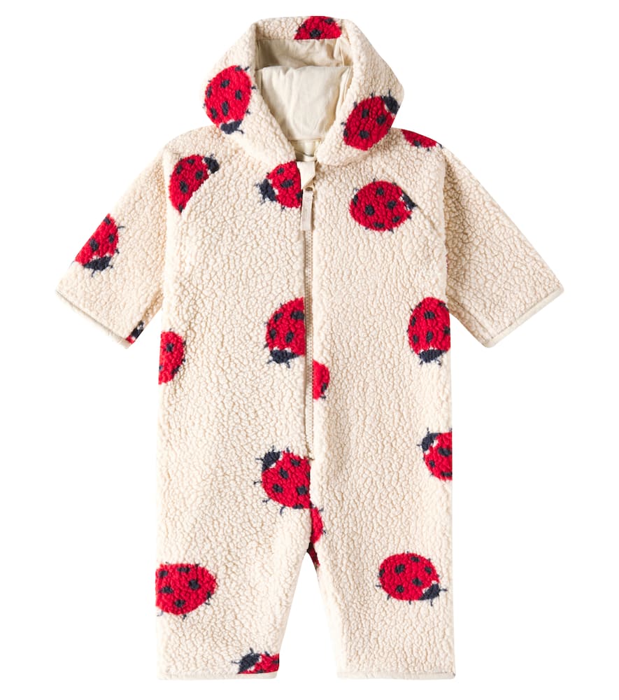 Konges Sløjd Baby Jody Printed Hooded Teddy Onesie In White