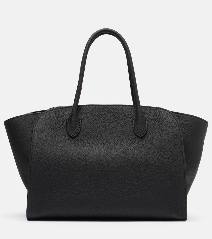 The Row Marlo 12 Leather Tote Bag In Black