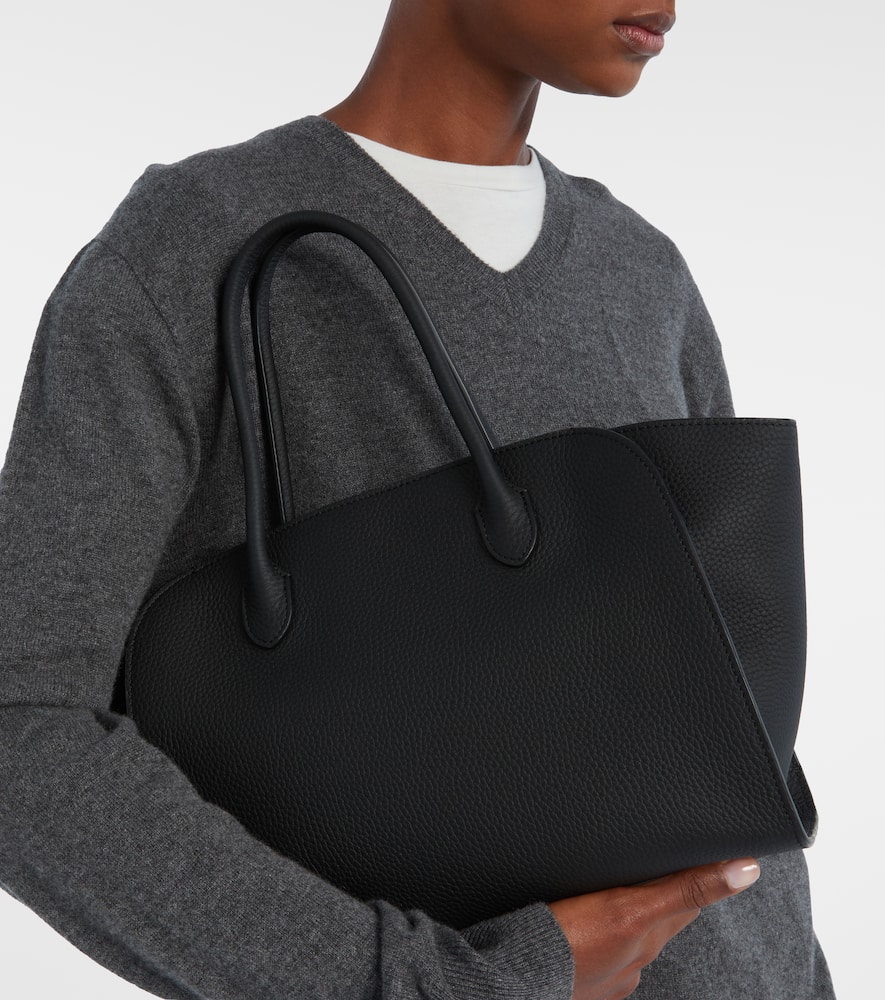 The Row Marlo 12 Leather Tote Bag In Black