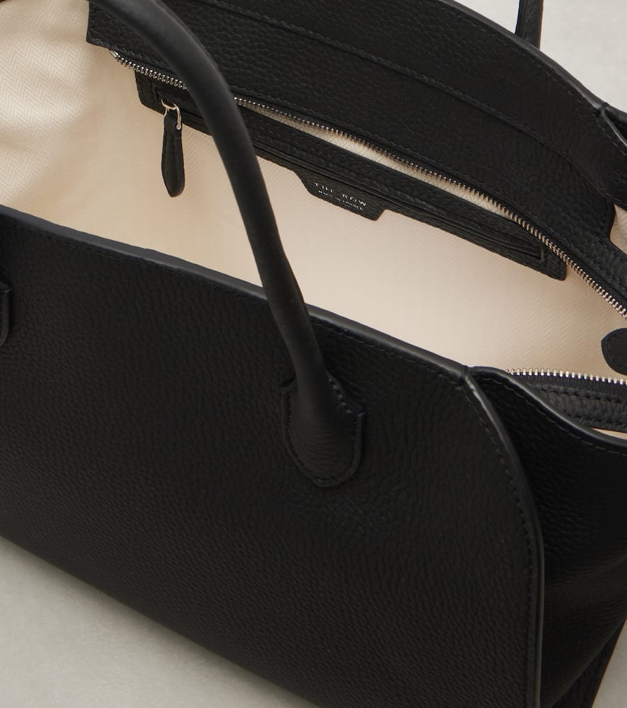 The Row Marlo 12 Leather Tote Bag In Black