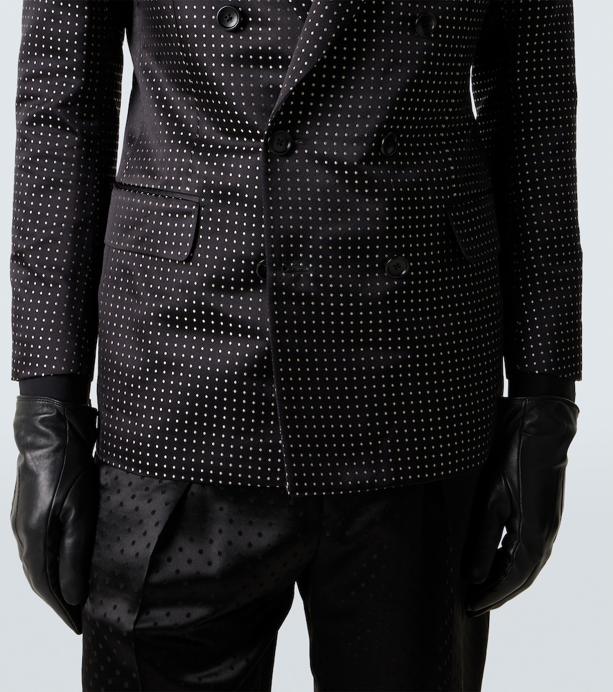 Polka-Dot Silk Satin Suit Jacket