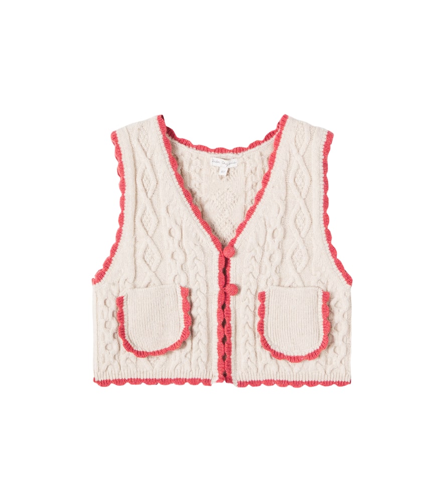 Bebe Organic Sienna Cable-knit Wool-blend Vest In White