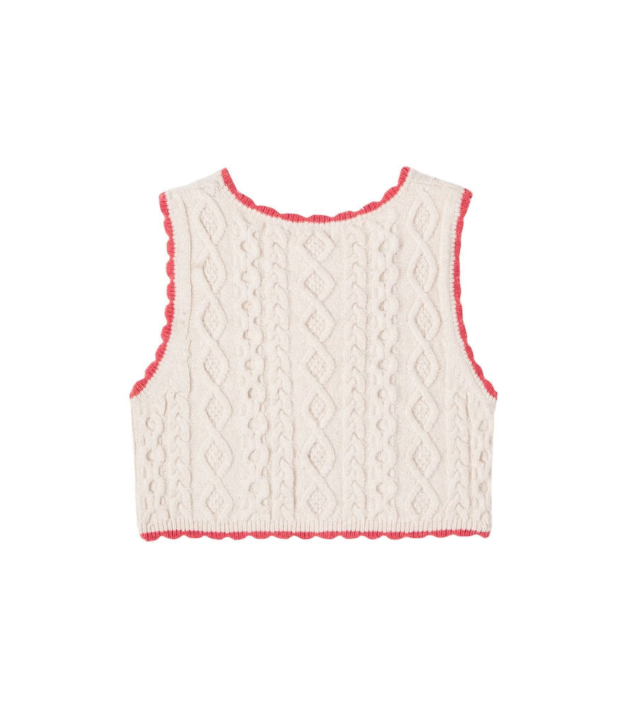 Bebe Organic Sienna Cable-knit Wool-blend Vest In White