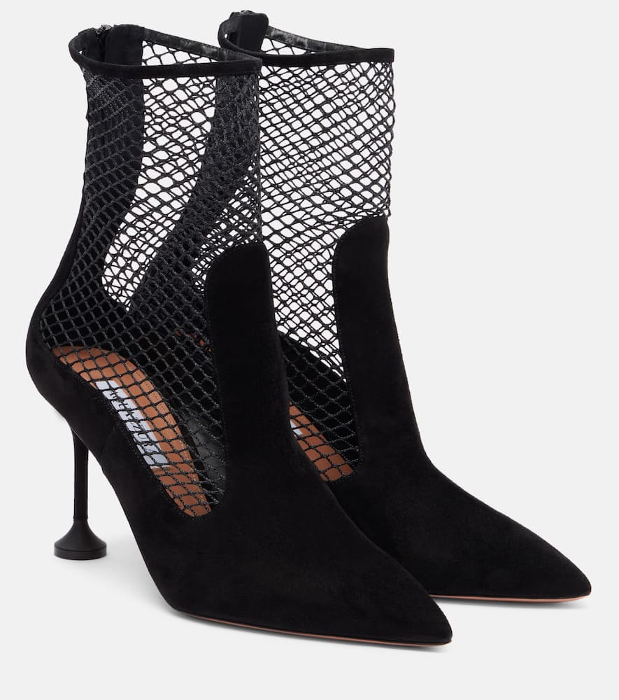 Dawn 85 suede and mesh ankle boots