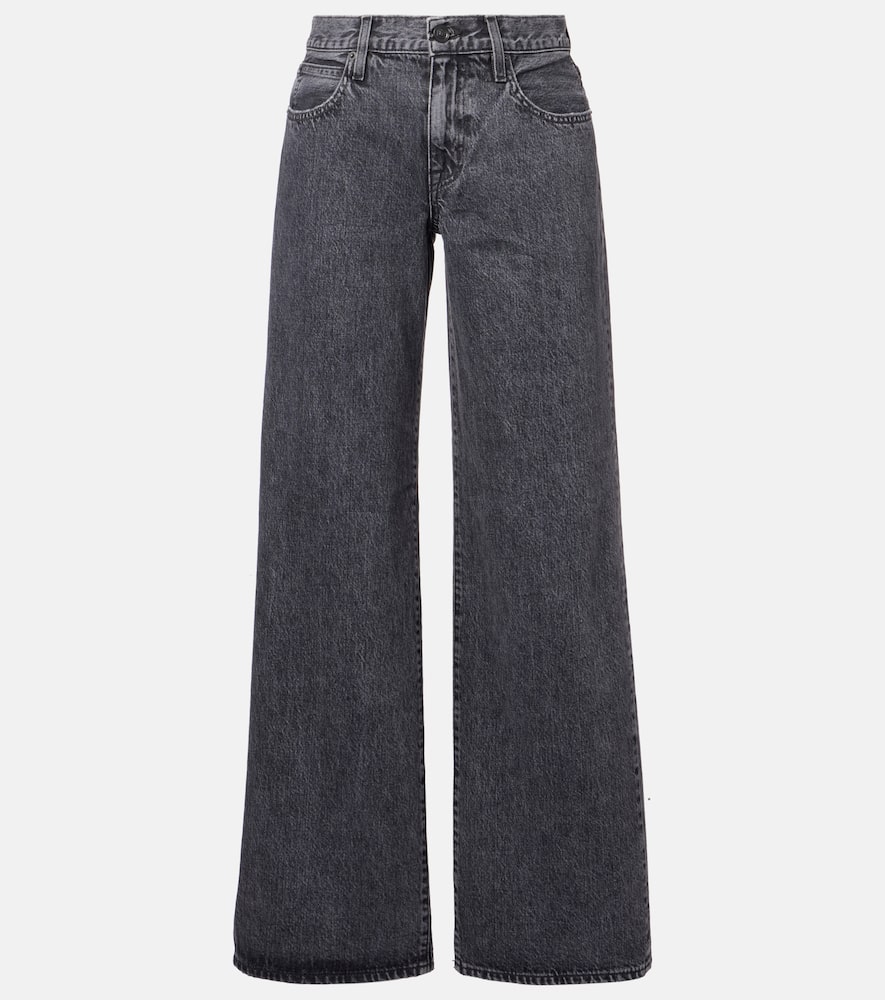 Slvrlake Mika Mid-rise Wide-leg Jeans In Gray
