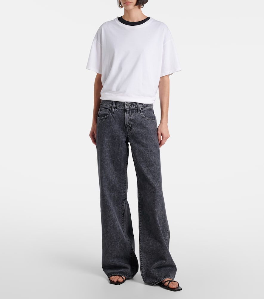 Slvrlake Mika Mid-rise Wide-leg Jeans In Gray