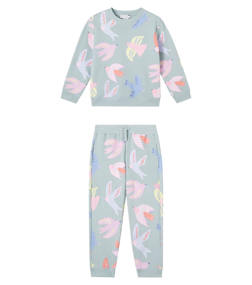 Stella Mccartney Kids' Printed Sweatshirt And Sweatpants Set In Blue
