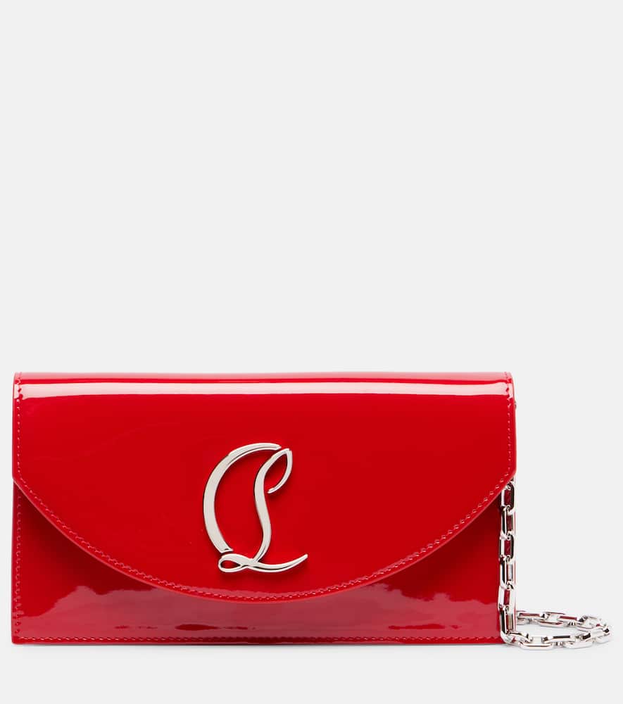 Christian Louboutin Loubi52 Clutch Bag In Patent Perle Leather In Red