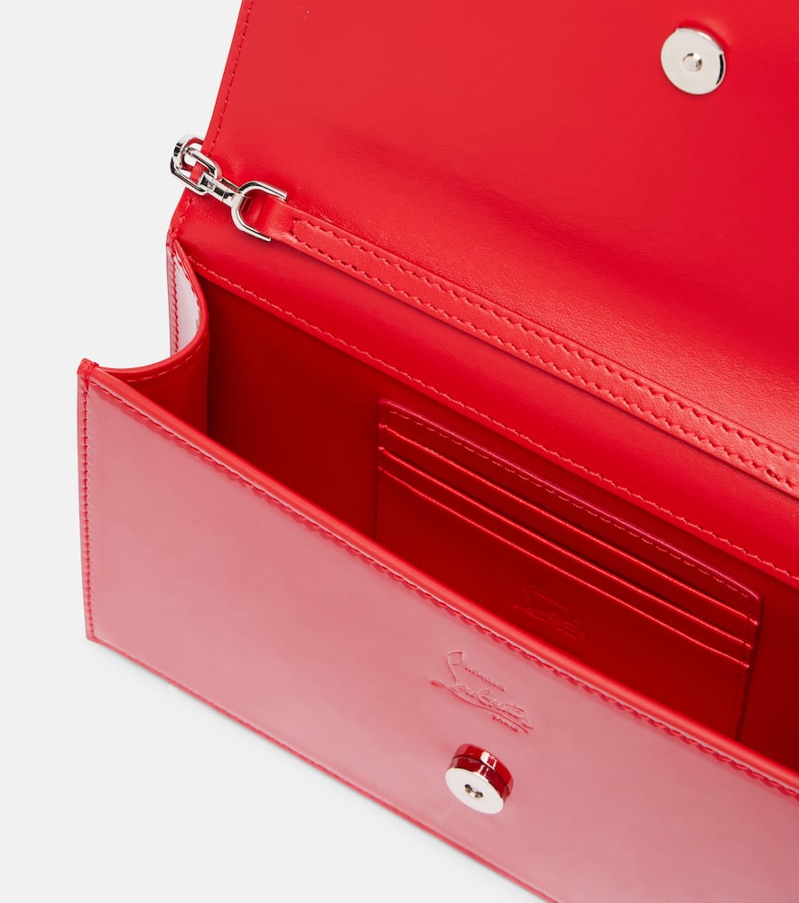 Christian Louboutin Loubi52 Clutch Bag In Patent Perle Leather In Red
