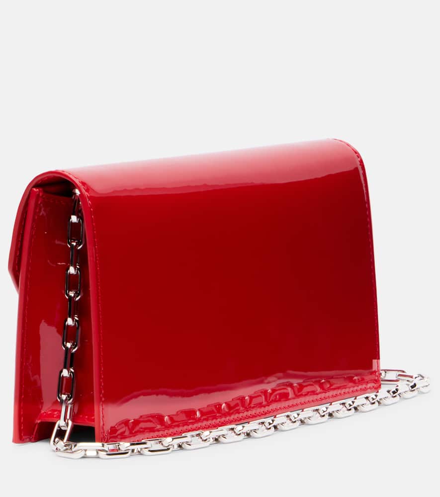 Christian Louboutin Loubi52 Clutch Bag In Patent Perle Leather In Red