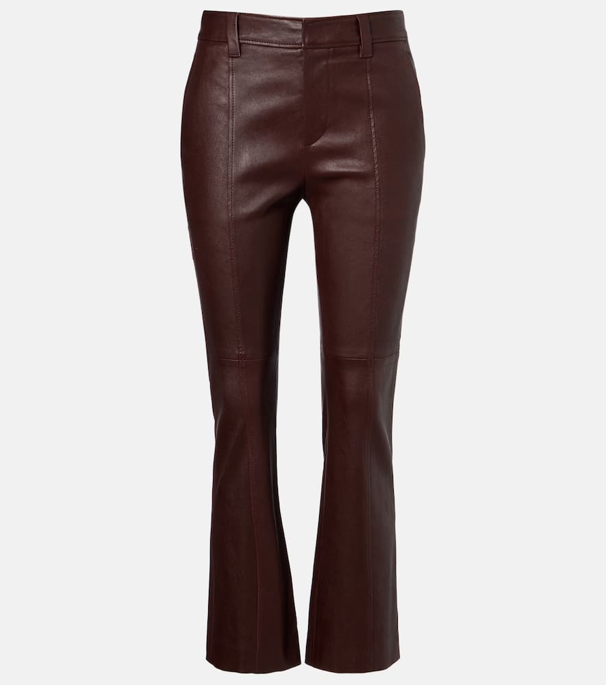 Brunello Cucinelli Leather Pants In Brown