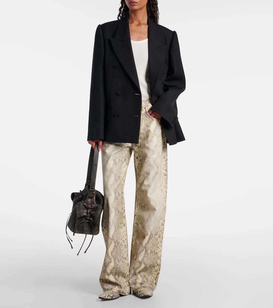 Acne Studios Double-breasted Wool Suit Jacket In Black