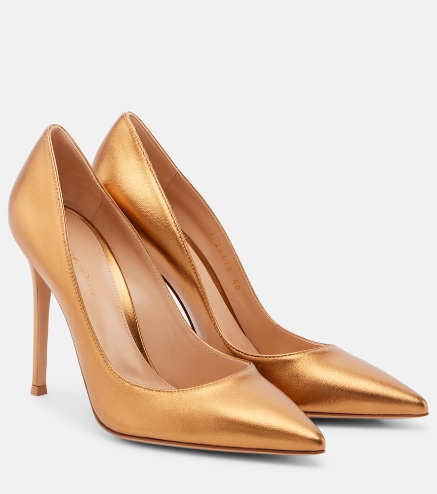 Gianvito Rossi Gianvito 105 Metallic Leather Pumps In Gold