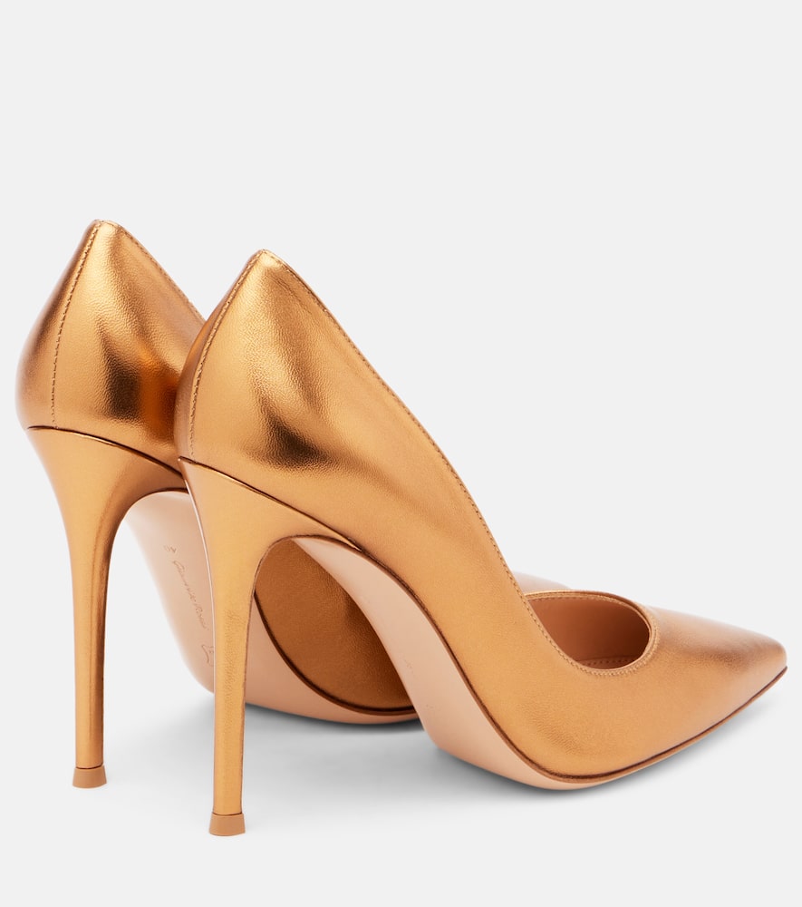 Gianvito Rossi Gianvito 105 Metallic Leather Pumps In Gold