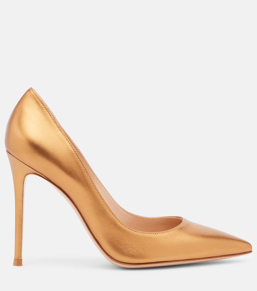 Gianvito Rossi Gianvito 105 Metallic Leather Pumps In Gold