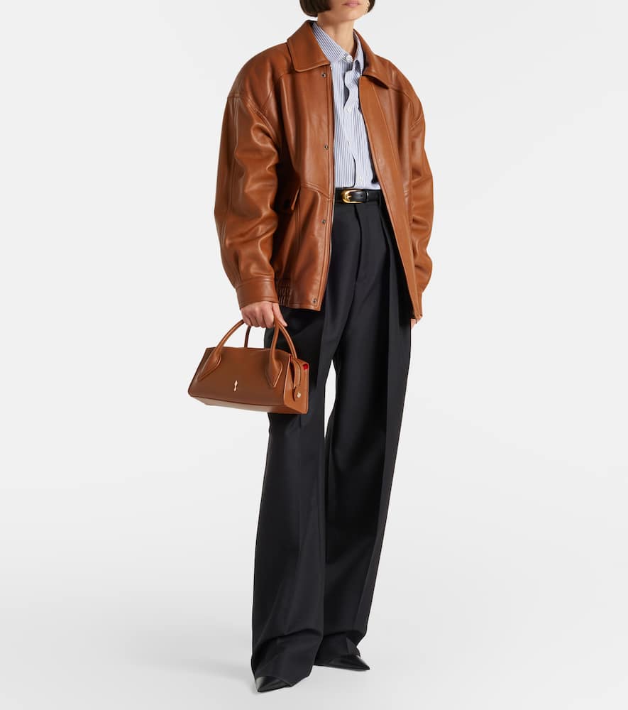 Christian Louboutin Venus Mini Leather Tote Bag In Brown