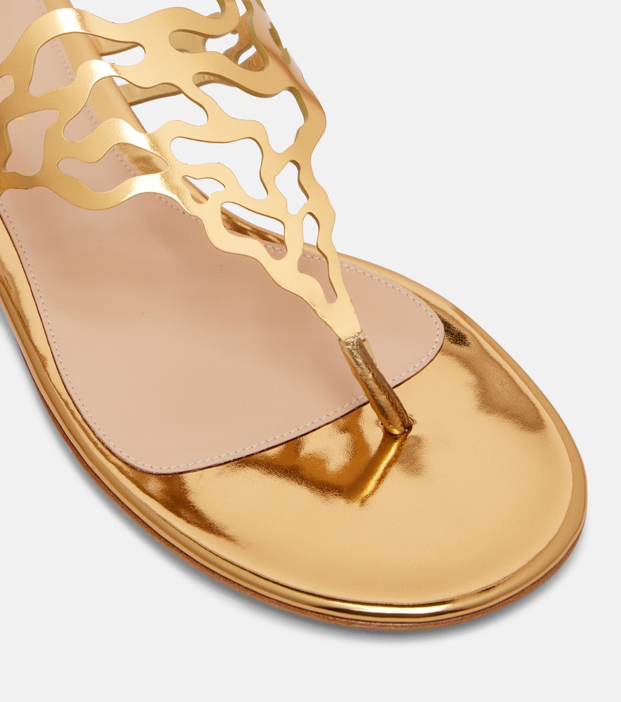 Metallic-Leather Sandals