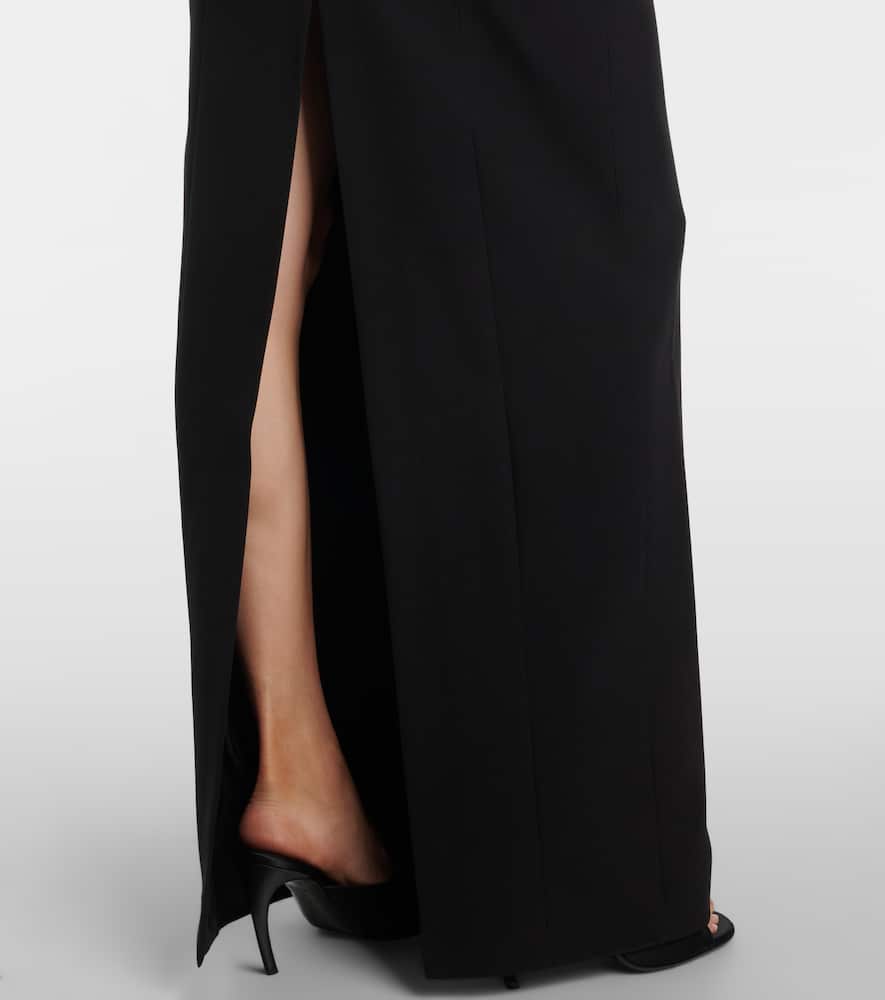 Attico Feather-trimmed Gown In Black