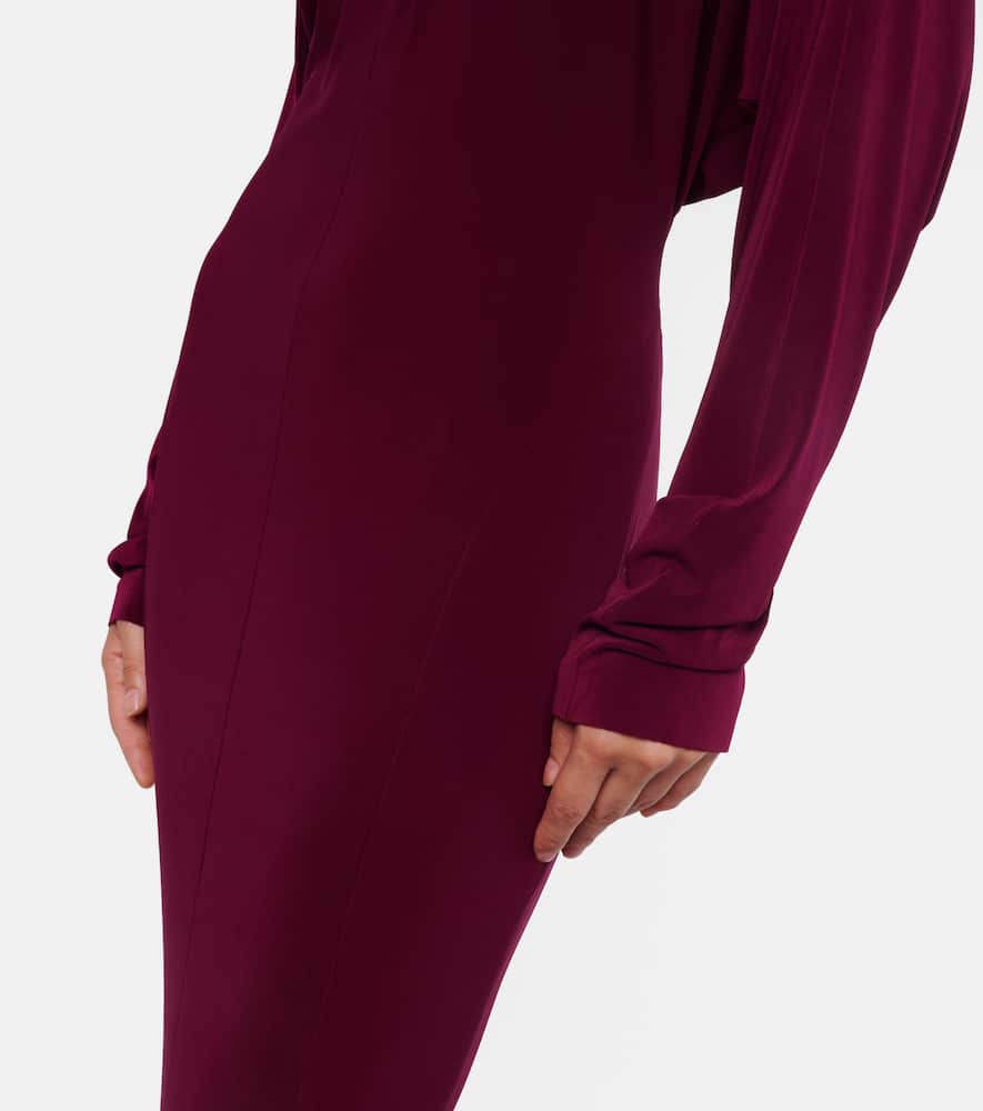 Norma Kamali Flared Gown In Burgundy