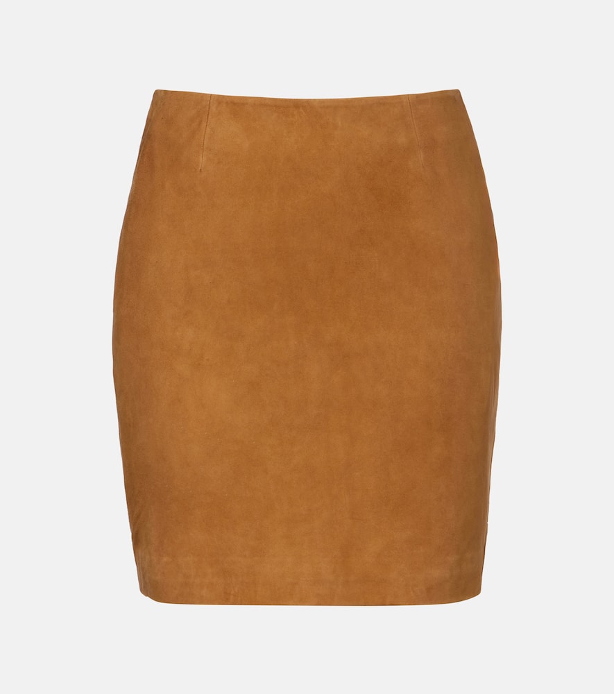 Rotate Birger Christensen Suede Miniskirt In Brown