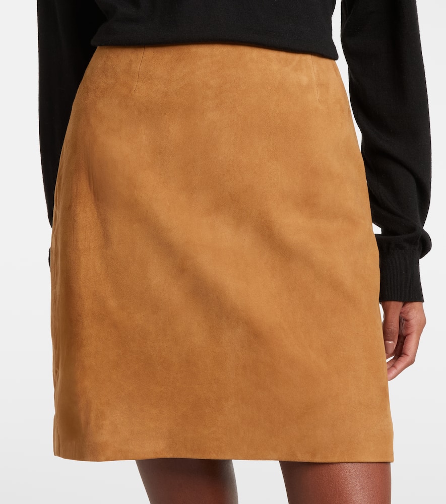 Rotate Birger Christensen Suede Miniskirt In Brown