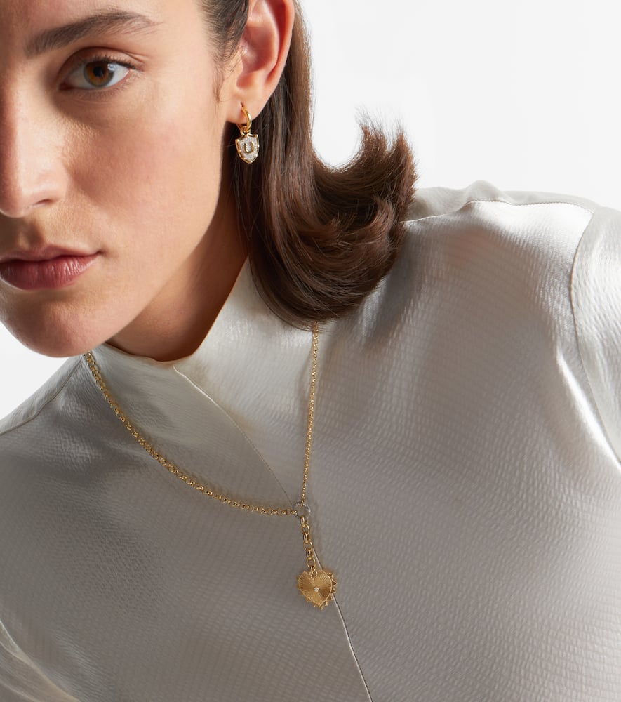 Foundrae Radiating Heart 18kt Gold Pendant Necklace With Diamonds In Gold